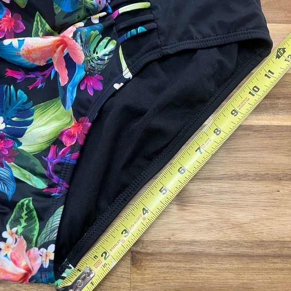 Swimsuits for All Ruched Sheer Full Support Padded Floral One Piece Swimsuit - Picture 12 of 13